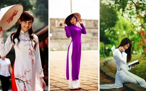 Exemples de tenues ao dai au Vietnam