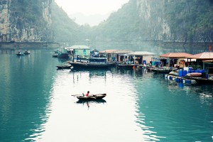 People in the Halong Bay live in floating villages