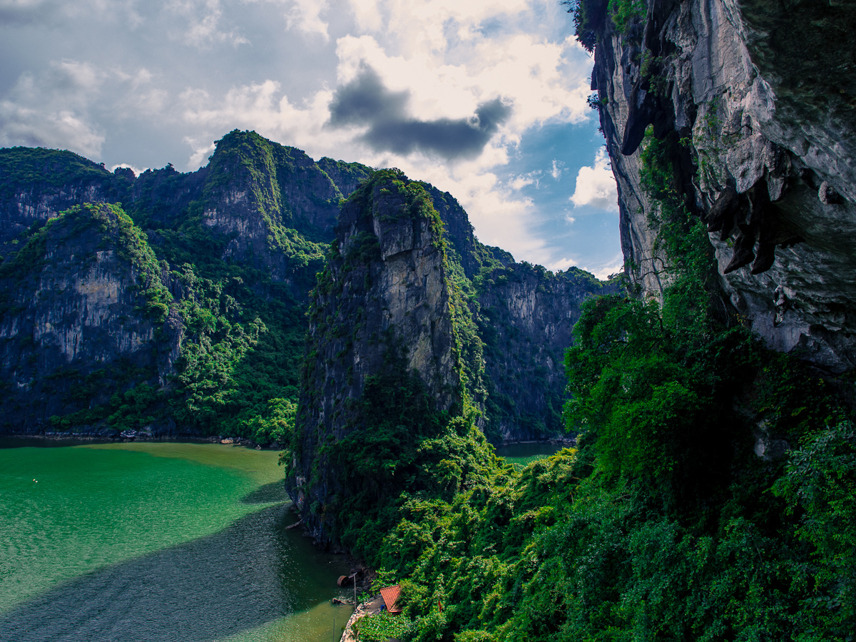 Panorama from the mountains of Halong